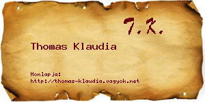 Thomas Klaudia névjegykártya